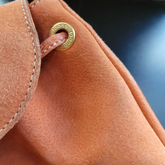 Gucci Mini Suede Bamboo Backpack Orange - Rare Color Auth main image 15